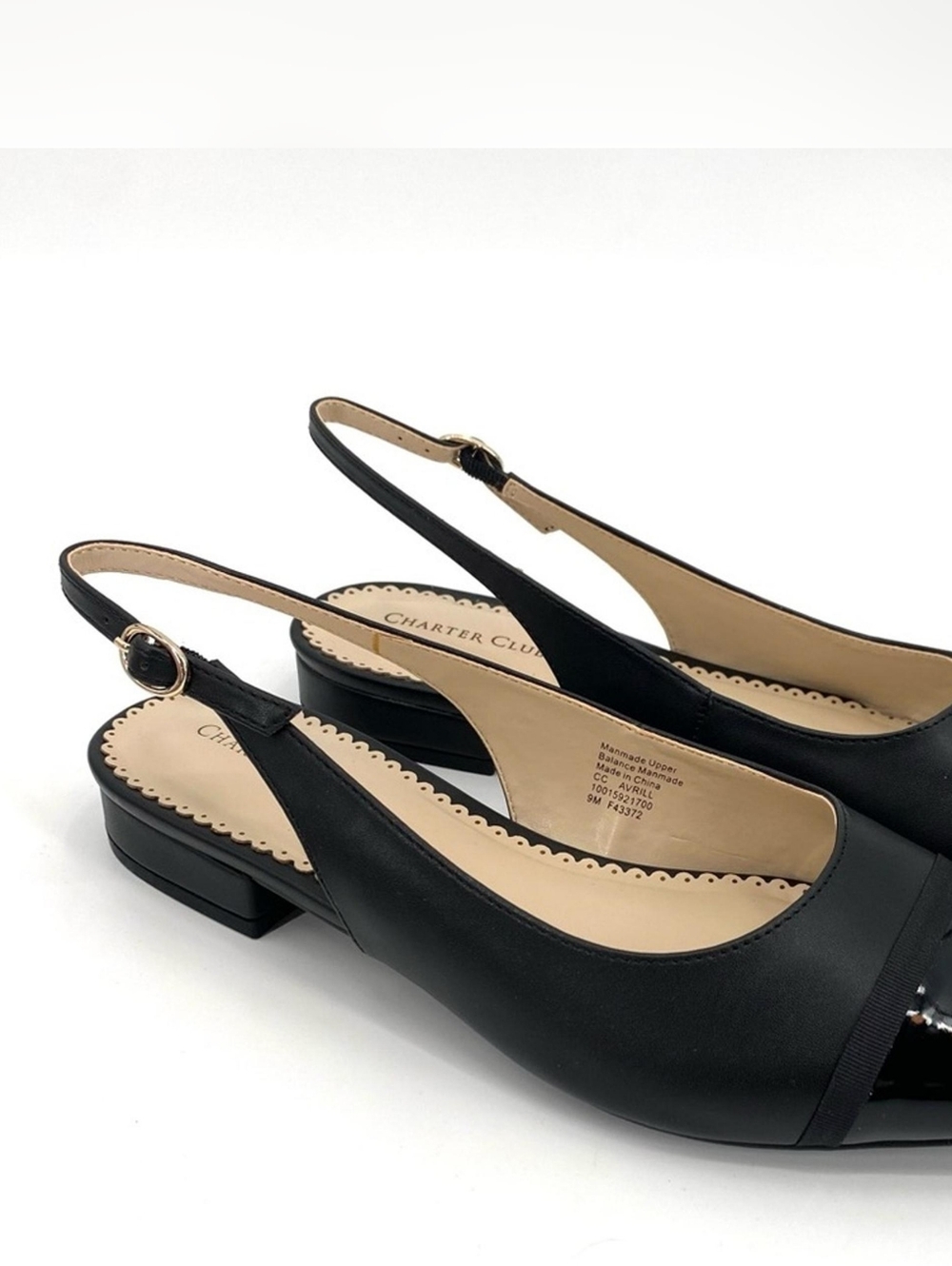 Charter Club Avrill Black Slingback Low Heel Pumps